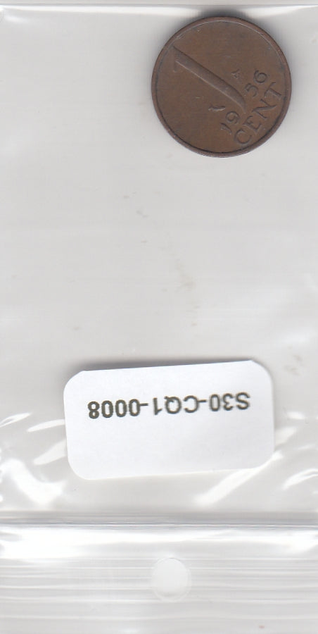 S30-CQ1-0008-SUM Netherlands 1 Cent CQ 1956 KM180