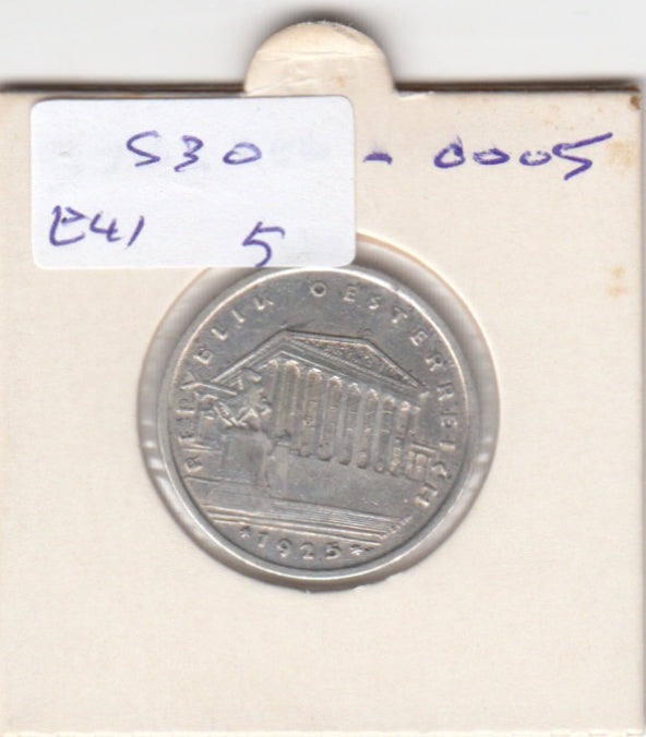 S30-EU1-0005 Austria 1 Schilling XF 1925 KM2840  Zilver