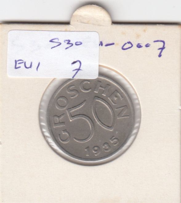 S30-EU1-0007 Austria 50 Groschen XF 1935 KM2854