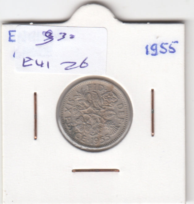 United Kingdom 6 Pence VF 1955 KM903