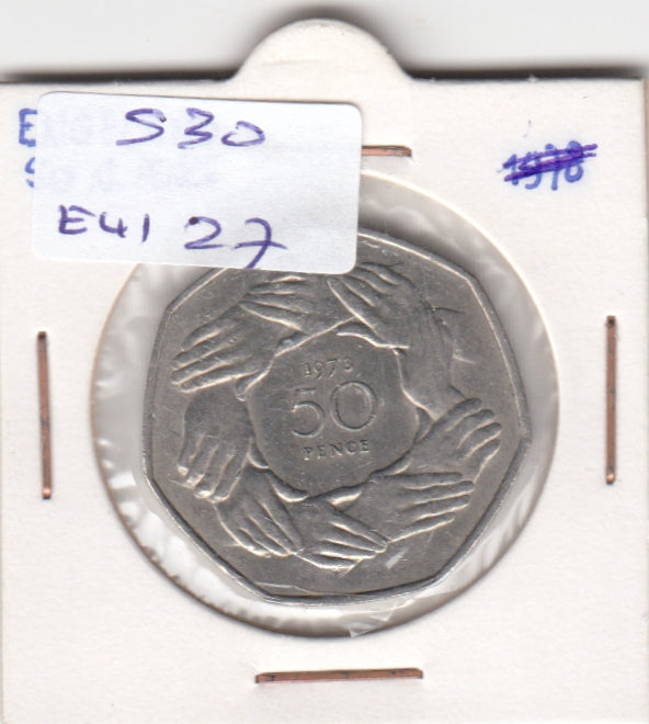 United Kingdom 50 Pence VF 1973 KM918