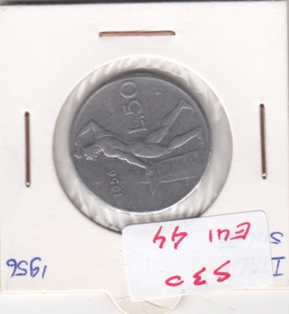 S30-EU1-0044 Italy 50 Lire VF 1956 KM95.1