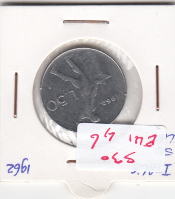 S30-EU1-0046 Italy 50 Lire VF 1962 KM95.1