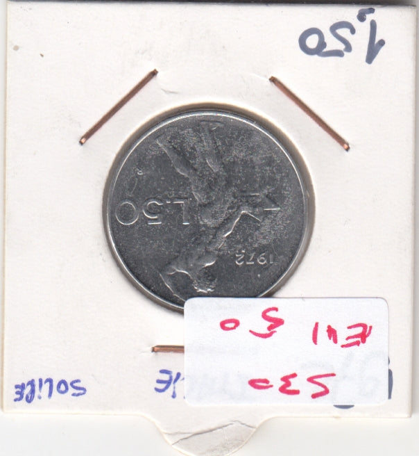 S30-EU1-0050 Italy 50 Lire VF 1972 KM95.1