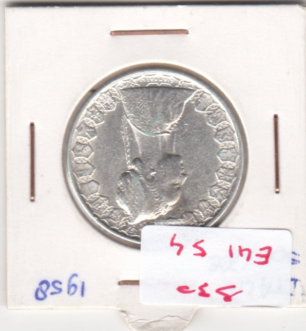 S30-EU1-0054 Italy 500 Lire UNC 1958 KM98  Zilver