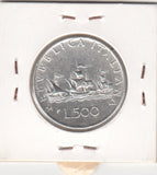 S30-EU1-0054 Italy 500 Lire UNC 1958 KM98  Zilver