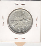 S30-EU1-0056 Italy 500 Lire UNC 1965 KM100  Zilver