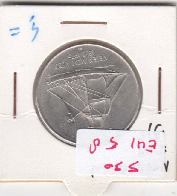 S30-EU1-0058 Norway 5 kroner UNC 1975 KM422  Imigration to USA