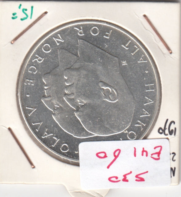 S30-EU1-0060 Norway 25 kroner UNC 1970 KM414  Zilver