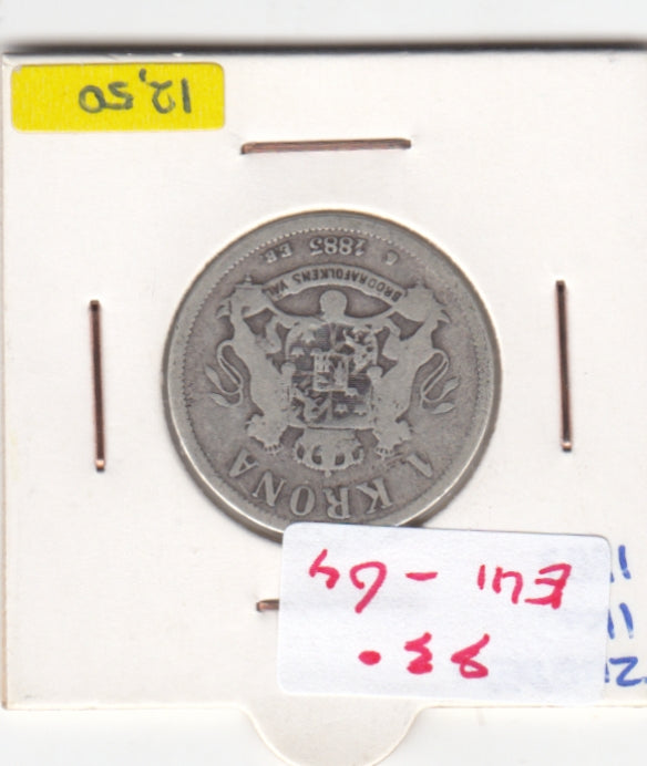S30-EU1-0064 Sweden 1 Krona FI 1883 KM747   Zilver