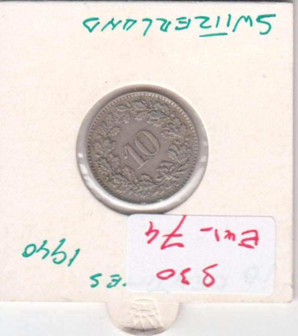 S30-EU1-0074 Switzerland 10 Rappen VF 1940 KM27