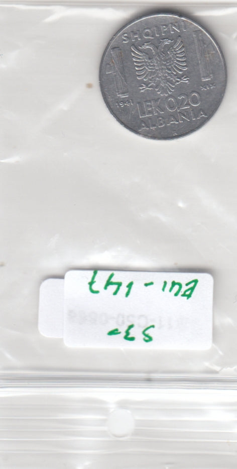 S30-EU1-0147 Albania 0.20 Lek XF 1941 KM29