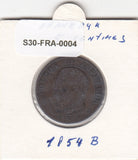 S30-FRA-0004 Frankrijk 5 Centimes FI/VF 1854 KM777 B