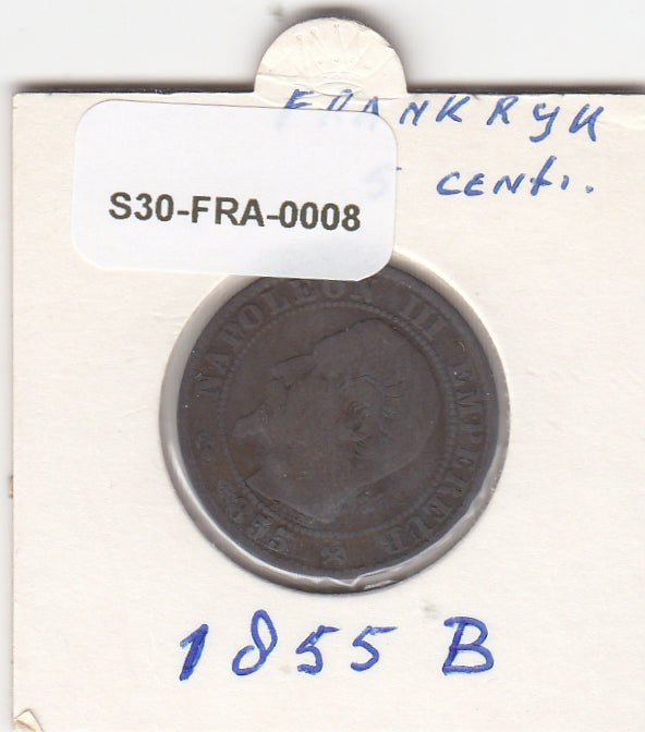 S30-FRA-0008 Frankrijk 5 Centiem FI/VF 1855 KM777 B