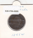 S30-FRA-0009 Frankrijk 5 Centimes  FI/VF 1855 KM777 W