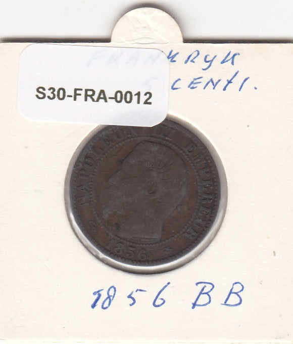 S30-FRA-0012 Frankrijk 5 Centimes  ZB/VZ 1856 KM777 ZB