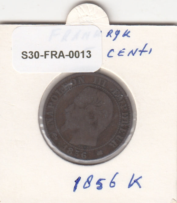 S30-FRA-0013 Frankrijk 5 Centimes  FI/ZF 1856 KM777 K