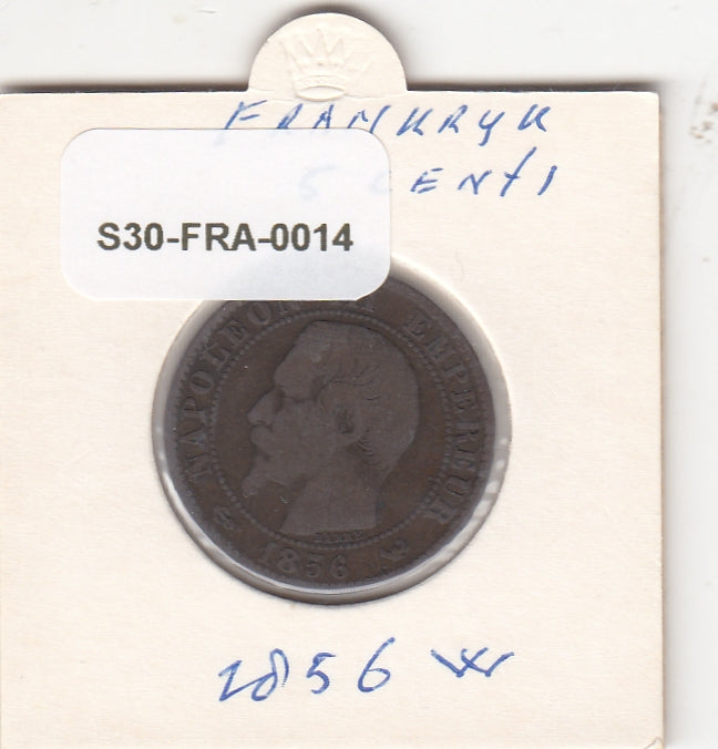 S30-FRA-0014 Frankrijk 5 Centimes  FI/VF 1856 KM777 W