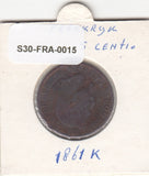 S30-FRA-0015 Frankrijk 5 Centimes  FI/VF 1861 KM797 K