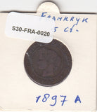 S30-FRA-0020 Frankrijk 5 Centimes ZG/F 1897 KM821 A