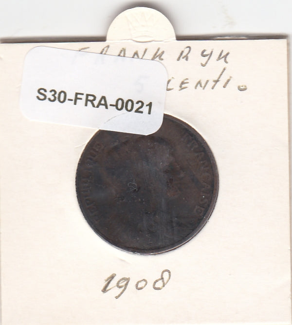 S30-FRA-0021 Frankrijk 5 Centimes  FI/VF 1908 KM842