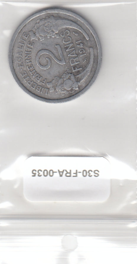 S30-FRA-0035 Frankrijk 2 Francs FI/VF 1941 KM886a