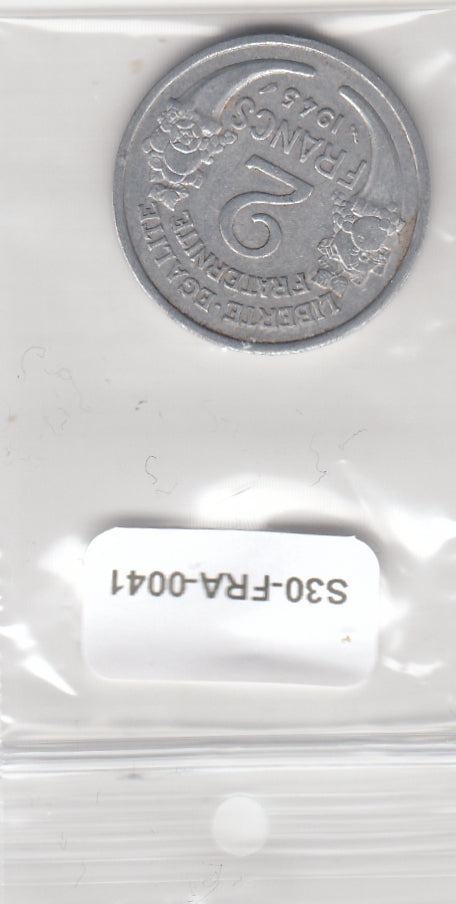 S30-FRA-0041 Frankrijk 2 Francs ZG 1945 KM886a