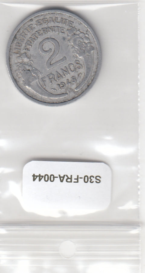 S30-FRA-0044 Frankrijk 2 Francs FI 1945 KM886a B