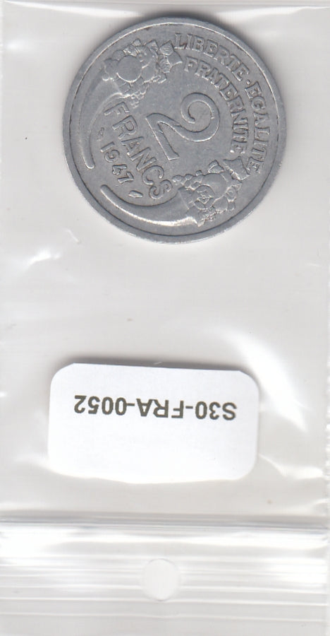 S30-FRA-0052 Frankrijk 2 Francs ZG 1947 KM886a