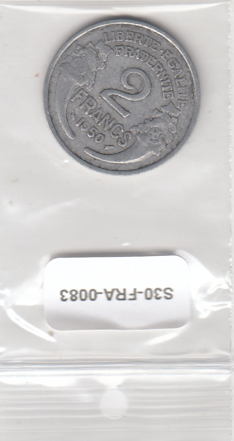 S30-FRA-0083 Frankrijk 2 Francs ZG 1950 KM886a