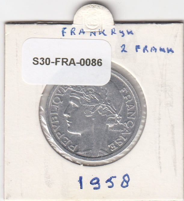 S30-FRA-0086 Frankrijk 2 Francs AU 1958 KM886a