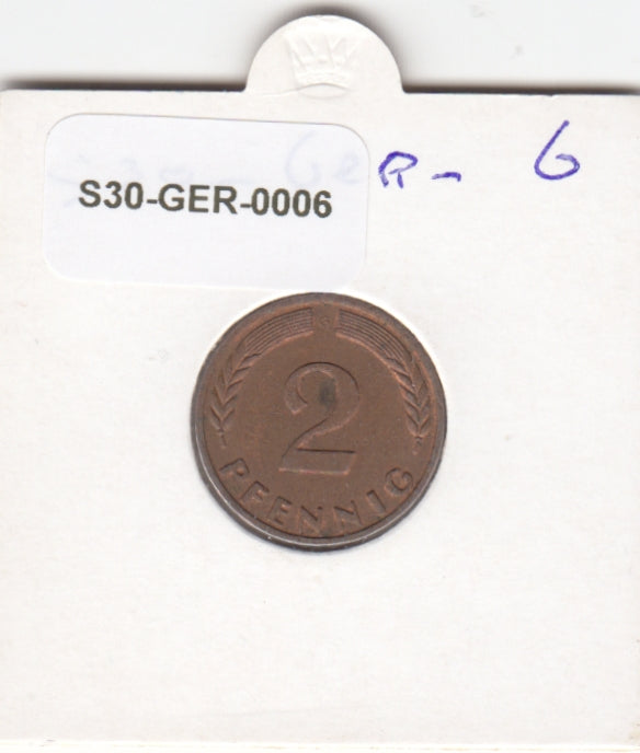 Germany 2 Pfennig VF 1970 KM106a G