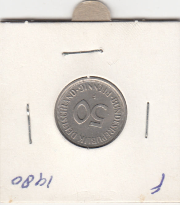 Germany 50 Pfennig VF/XF 1980 KM109.2 F
