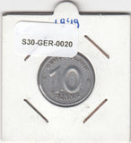 Germany-DDR 10 Pfennig VF- 1949 KM3 A