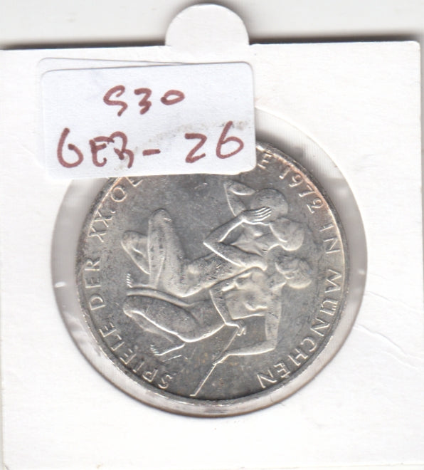 S30-GER-0026 Germany 10 Mark UNC 1972 KM132 D Olympic Games in Munich