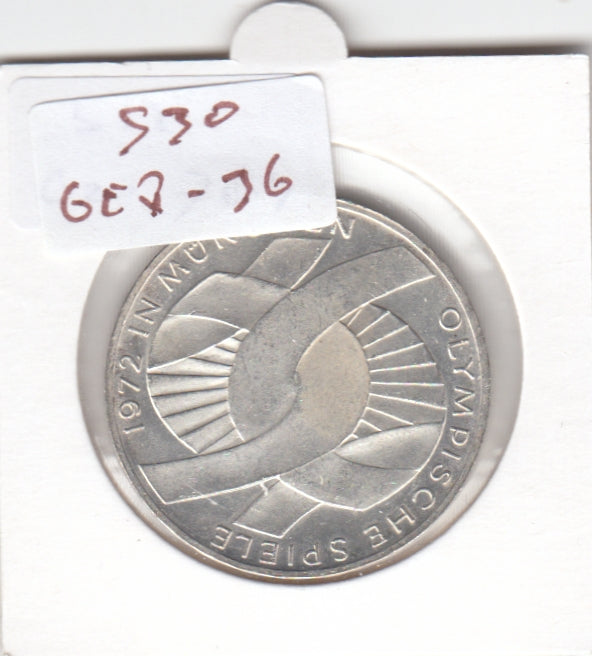 S30-GER-0036 Germany 10 Mark UNC 1972 KM131 D Olympic Games in Munich