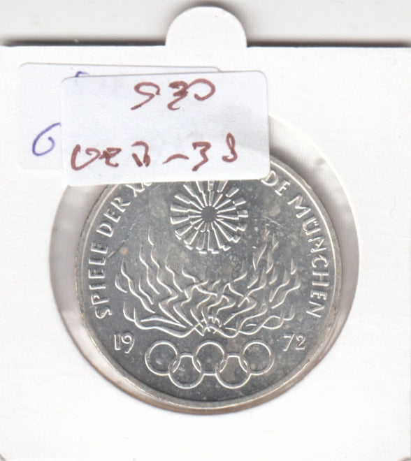 S30-GER-0038 Germany 10 Mark UNC 1972 KM135 F Olympic Games in Munich