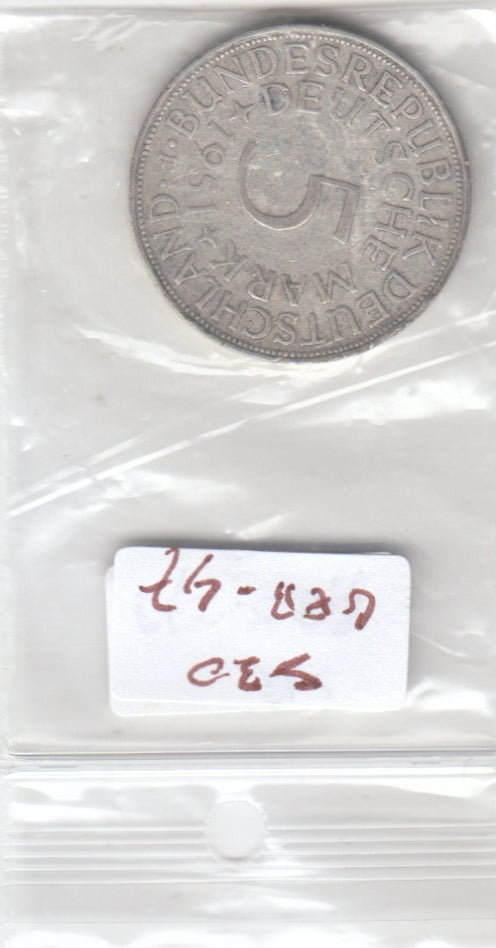 S30-GER-0047 Germany 5 Mark VF 1951   F