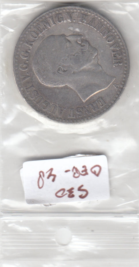 S30-GER-0048 Germany-Hanover 1 Thaler VF 1845 KM197 A