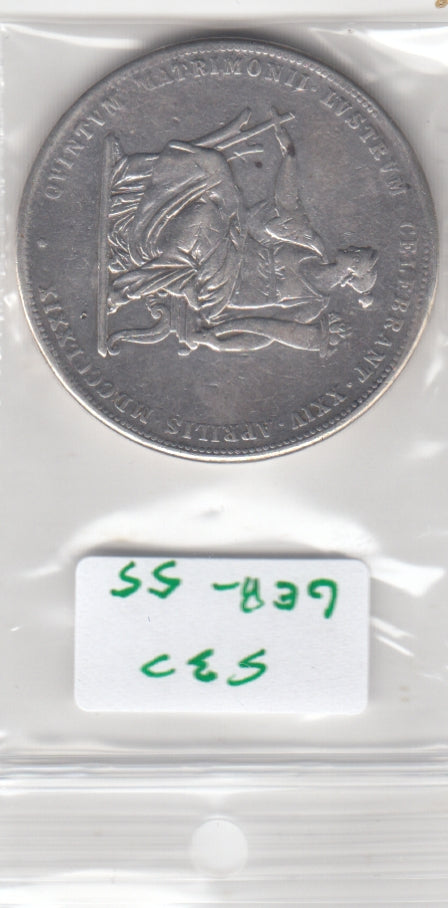 S30-GER-0055 Austria 2 Gulden VF 1879 KM X-M5   demonetised 1893!!!  Frans Joesph & Sisi zilver