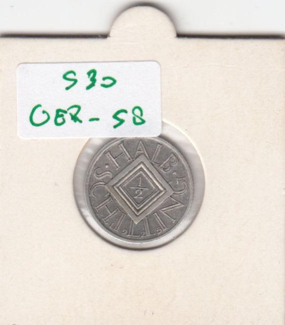 S30-GER-0058 Austria 1/2 Schilling VF 1925 KM2839