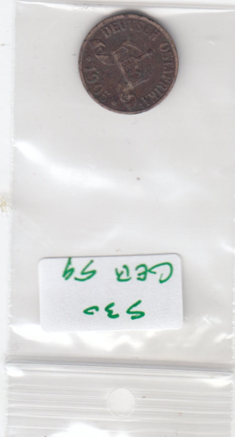 S30-GER-0059 German East Africa 1/2 Heller FI/FV 1905 KM6 A