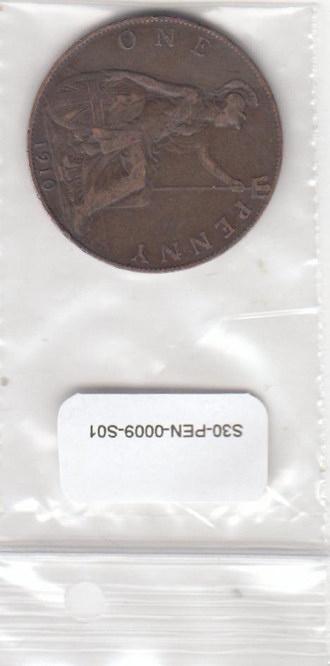 S30-PEN-0009-S01 United Kingdom 1 Penny VF 1910 KM794