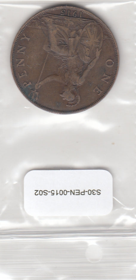 S30-PEN-0015-S02 United Kingdom 1 Penny VF 1915 KM810
