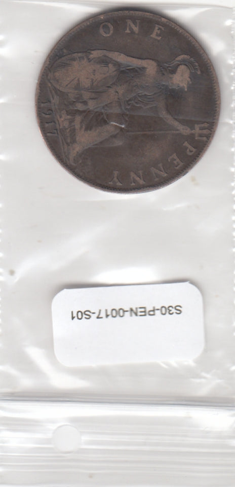 S30-PEN-0017-S01 United Kingdom 1 Penny FI/VF 1917 KM810