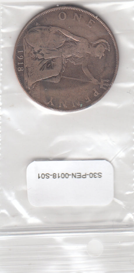 S30-PEN-0018-S01 Verenigd Koninkrijk 1 Penny FI/VF 1918 KM810