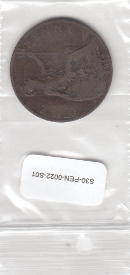 S30-PEN-0022-S01 Verenigd Koninkrijk 1 Penny VF 1919 KM810 H