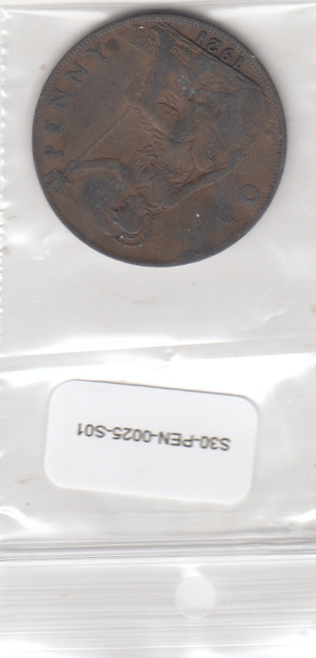 S30-PEN-0025-S01 Verenigd Koninkrijk 1 Penny FI/VF 1921 KM810