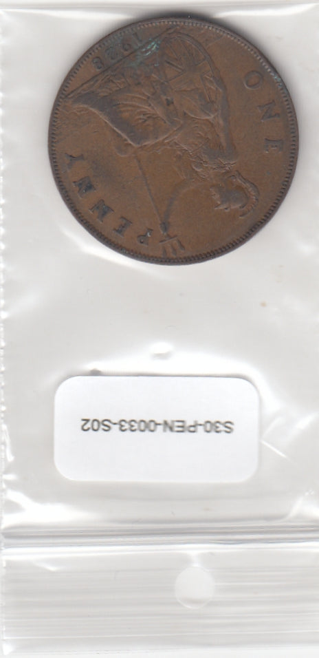 S30-PEN-0033-S02 Verenigd Koninkrijk 1 Penny FI/VF 1928 KM838
