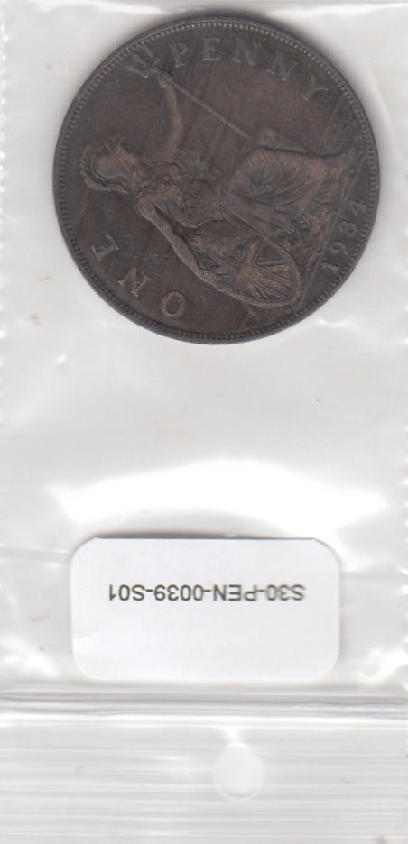 S30-PEN-0039-S01 Verenigd Koninkrijk 1 Penny FI/VF 1934 KM838